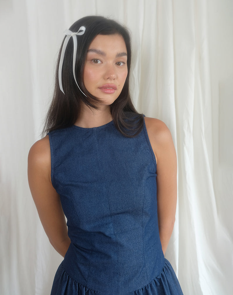 imagen de Uretta Maxi Dress in Denim Indigo
