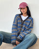 Imagen de Uriela Cardigan en gris claro y azul rayas grises