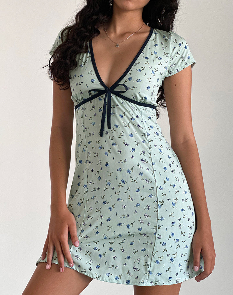 Minivestido Vaiso en verde pétalo
