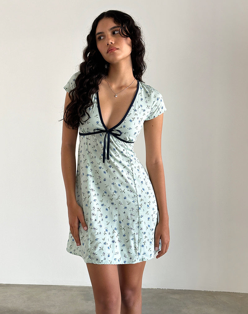 Minivestido Vaiso en verde pétalo
