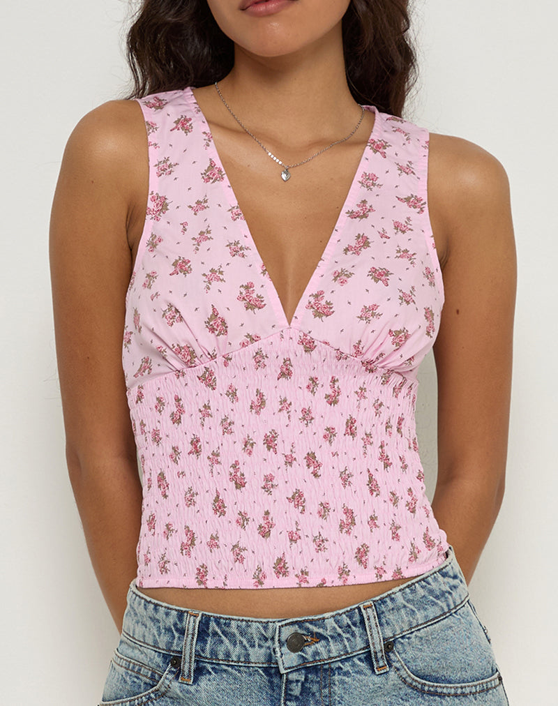 Top Valisa Rosa Romance Floral