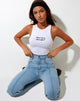 Imagen de Vasque Crop Top en Lycra Blanco When Will We Dance Again