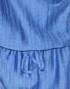 Raya pintada de gasa azul