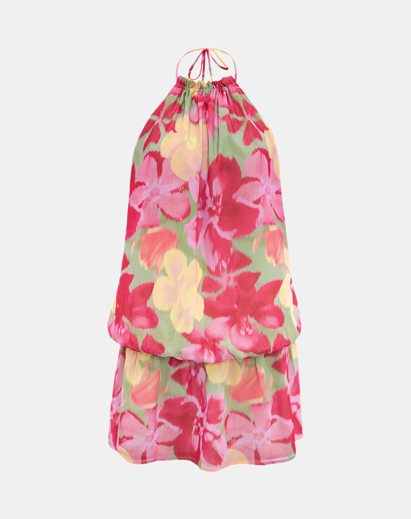 Minivestido Veloria de atrevido estampado floral multicolor