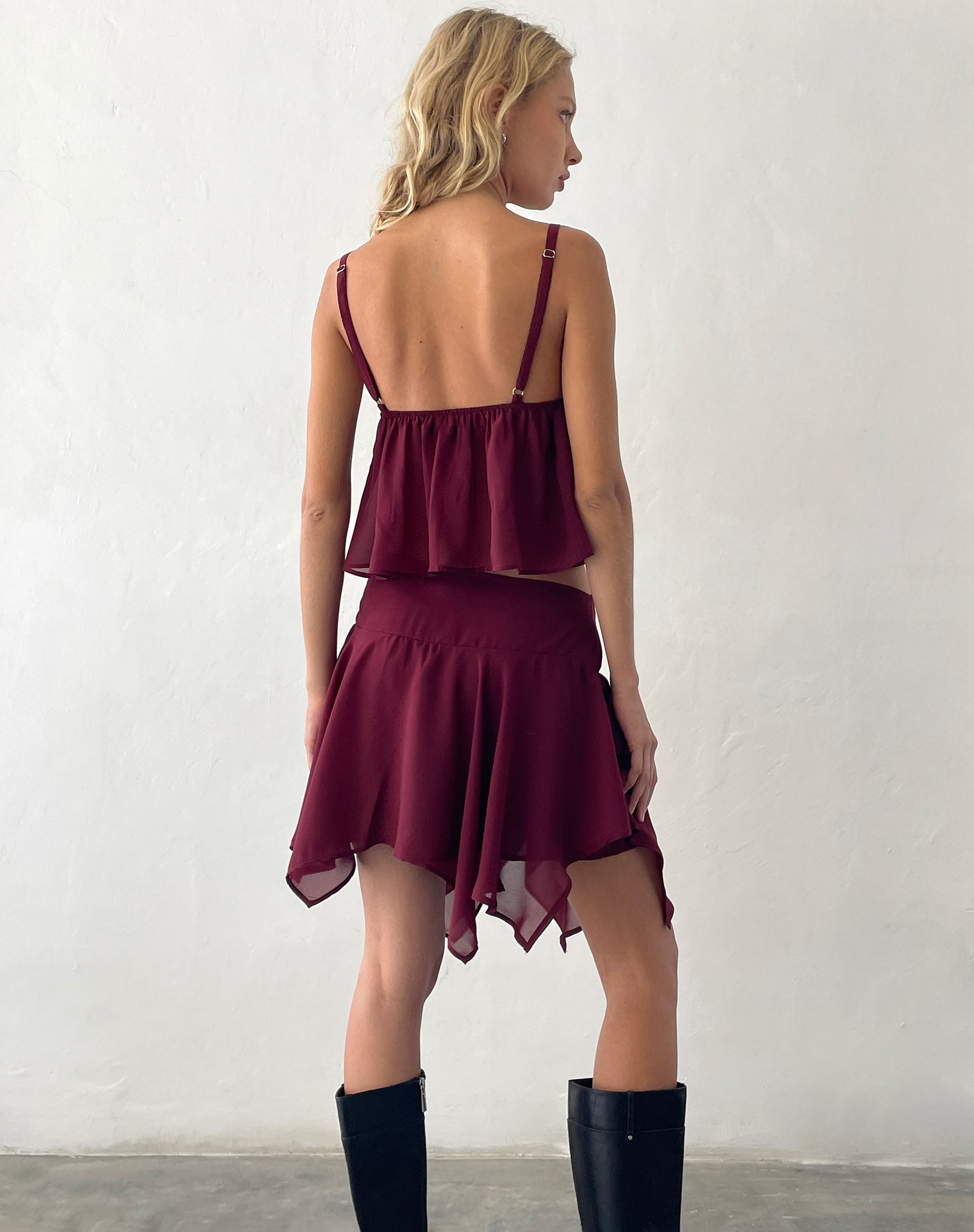 Imagen de Veny Minifalda de gasa Oxblood
