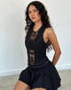 Imagen de Verbena Lace Panel Top in Black Sastrería