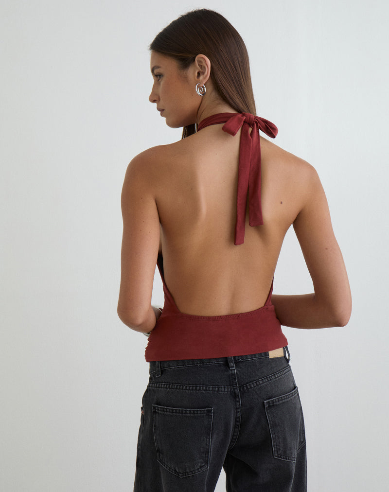 Imagen de la blusa Verbina Keyhole Top en jersey Fired Brick