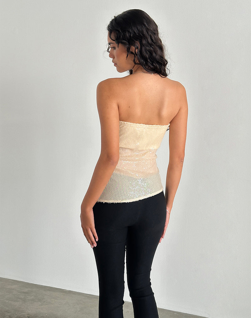 Imagen de Viksuni Bandeau Top en Nude Transparente Tintado Disco