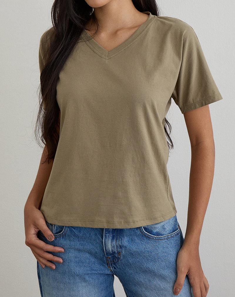 Top Viman en jersey caqui