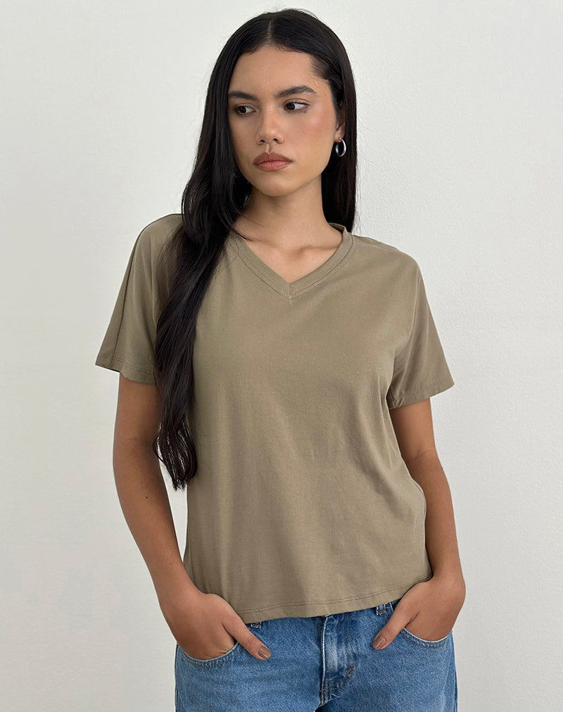 Top Viman en jersey caqui