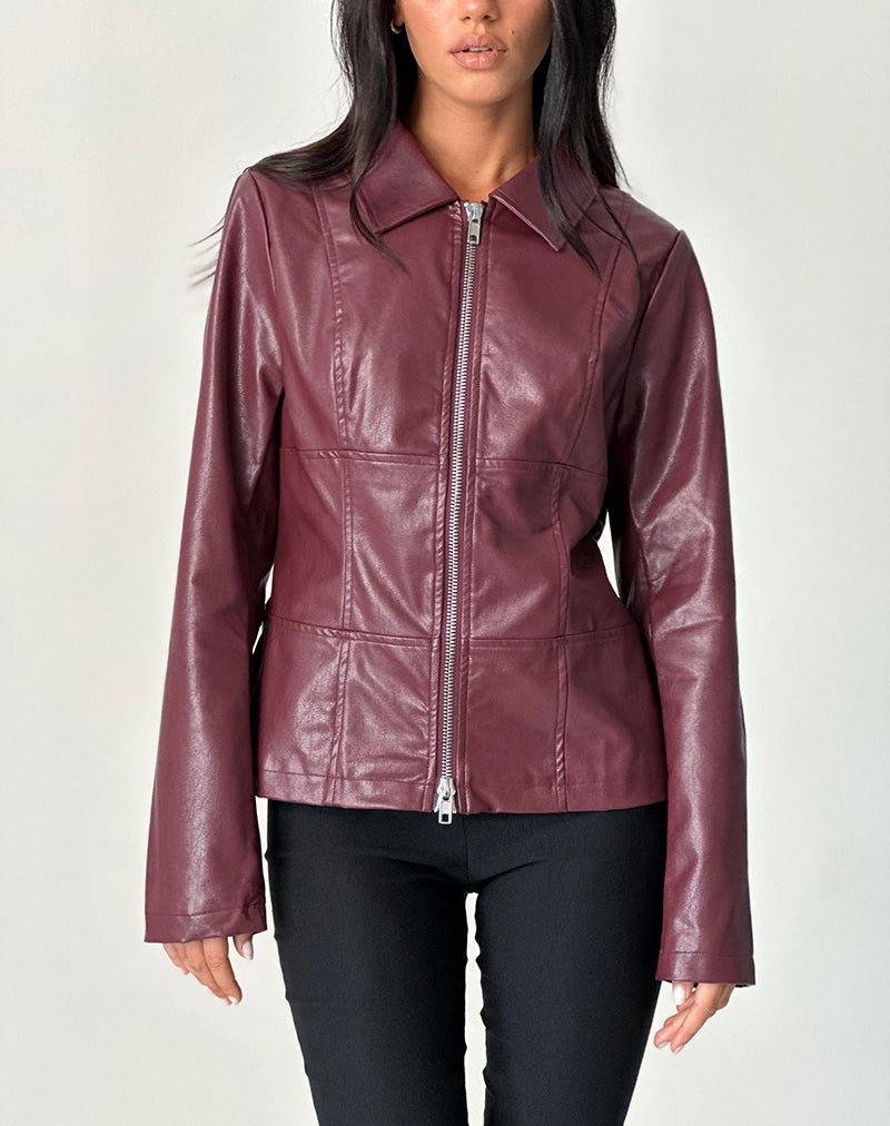 Chaqueta ajustada Vincent en PU burdeos
