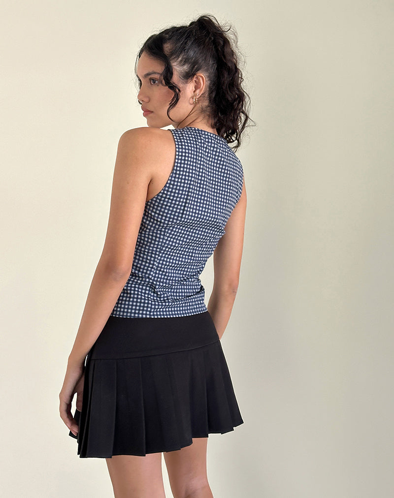 Imagen de Vishata Top en Mini Gingham Azul Oscuro