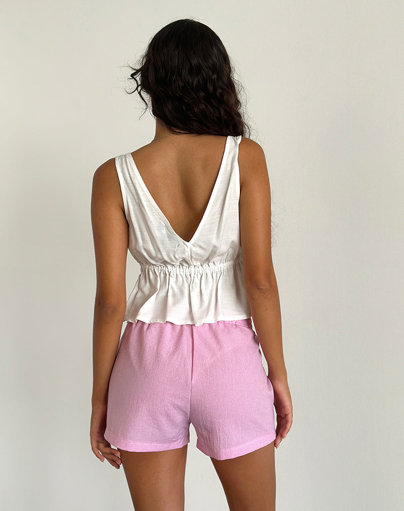 Imagen de Voir Pantalones cortos de popelina guinga rosa