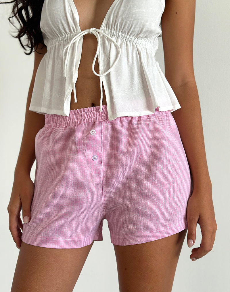 Voir Short en popelín guinga rosa