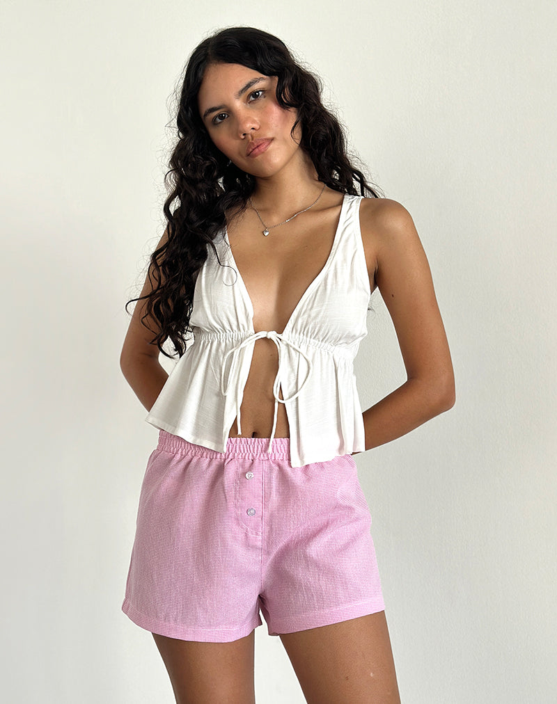 Voir Short en popelín guinga rosa