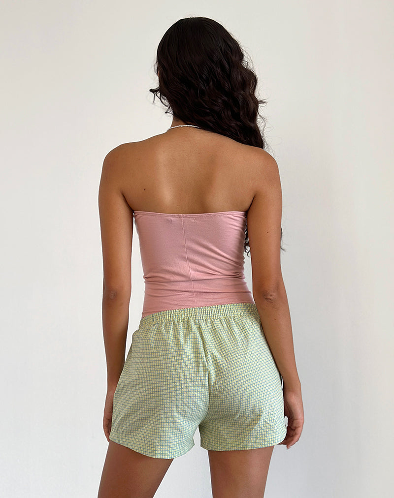 Imagen de Voir Short en popelín guinga amarillo y azul