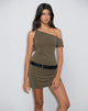 Imagen de Vondra Mini Vestido Nudo en Cupro Caqui