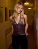 Imagen de Wahya Lace Up Halter Top en PU Ciruela