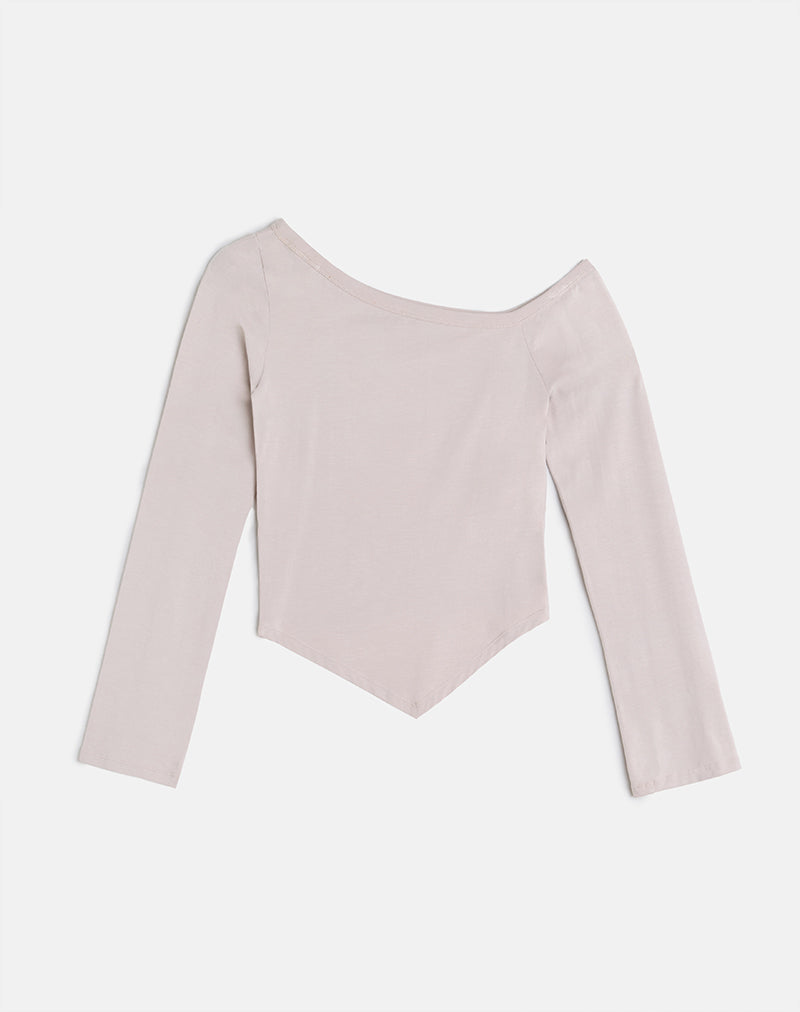 Imagen de Wakana Top asimétrico de manga larga en crema cannoli