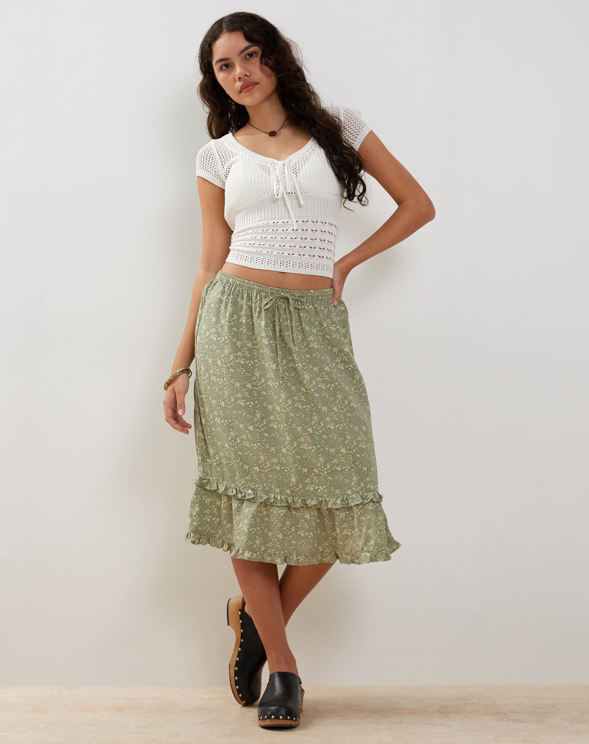 Imagen de Wala Falda Midi en Ditsy Floral Verde