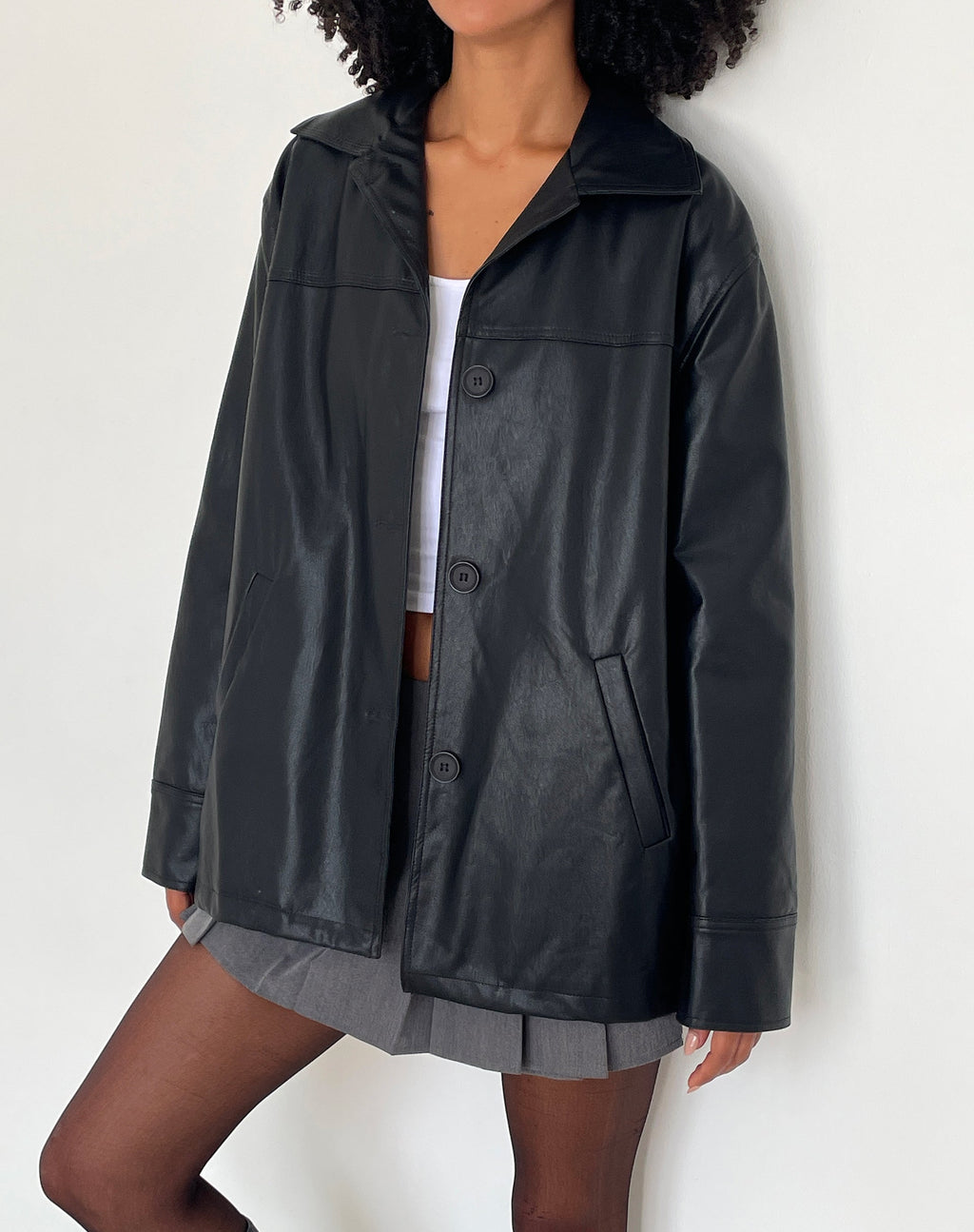 Chaqueta Walta en PU Negro