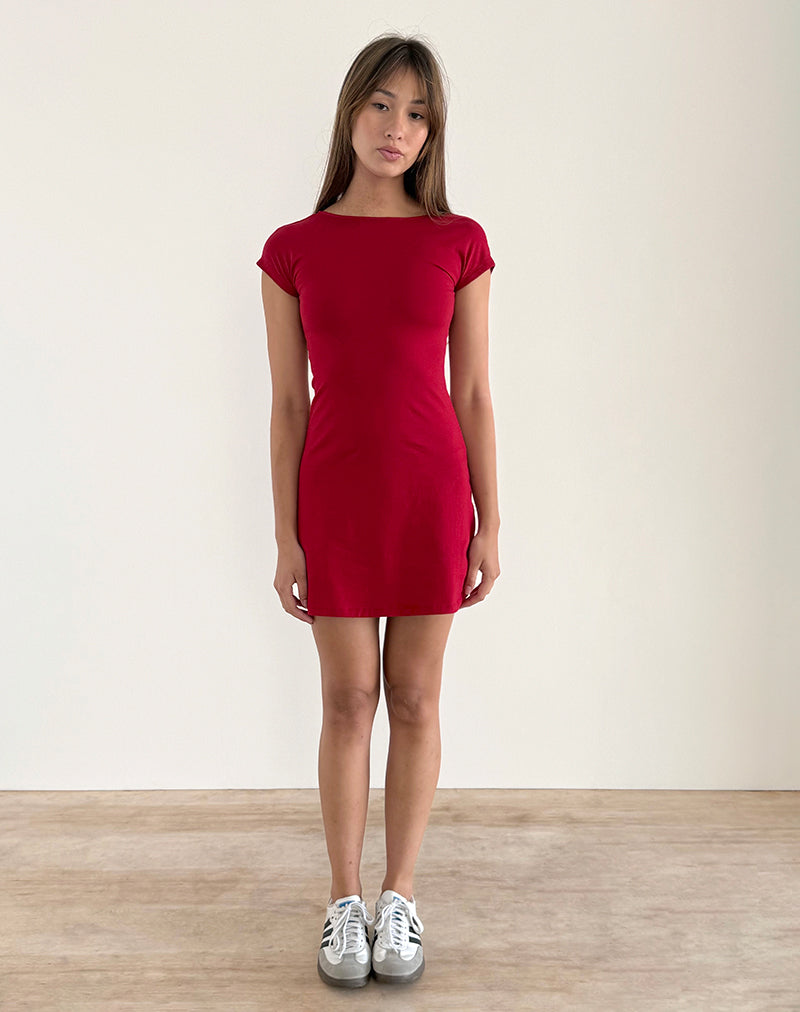Imagen de Wangi Mini Vestido sin Espalda en Rojo Adrenalina
