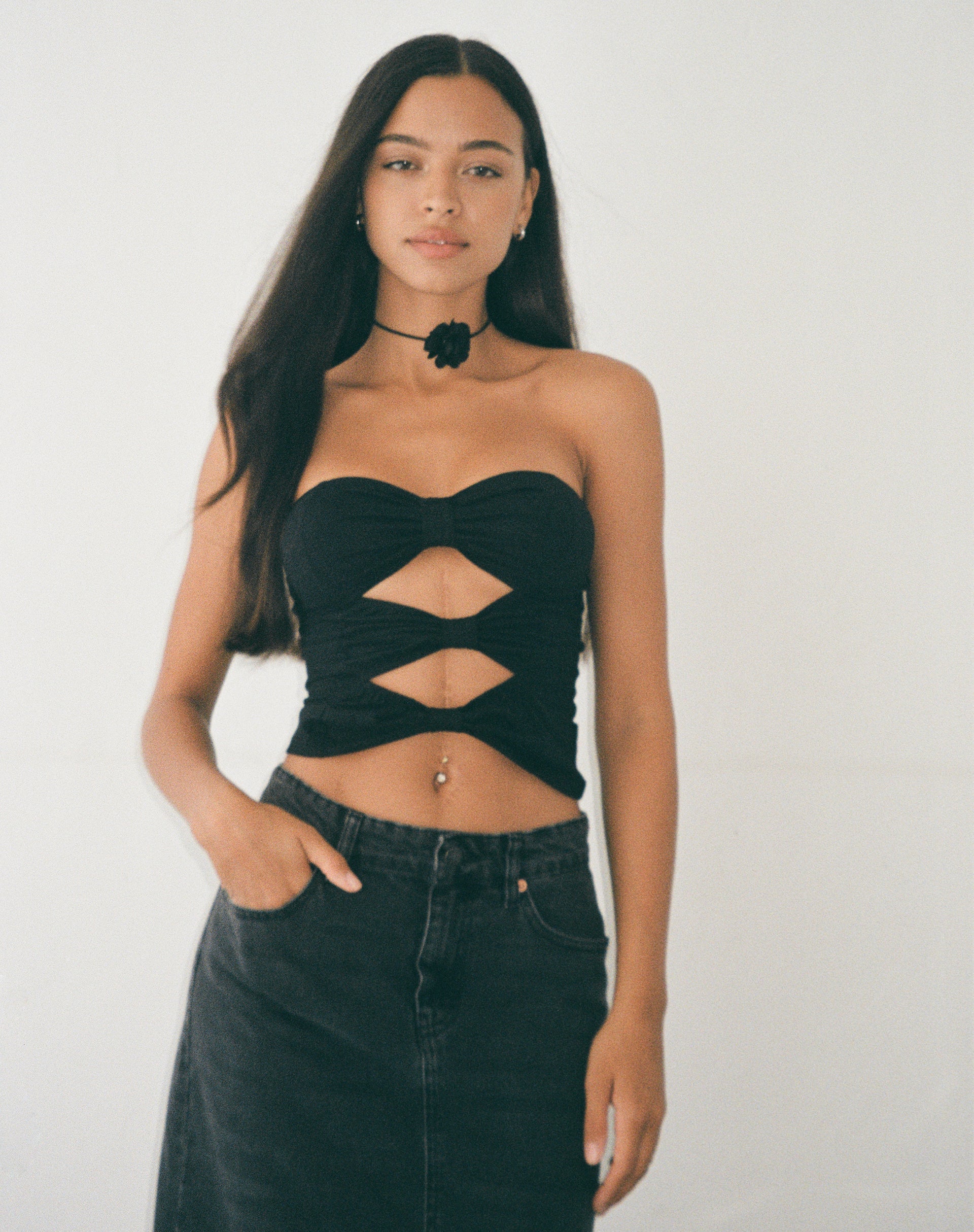 Imagen de Widayu Bow Twist Bandeau Top en Negro