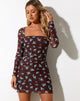 Imagen de Wilem Mini Vestido Femme Floral Azul y Marrón