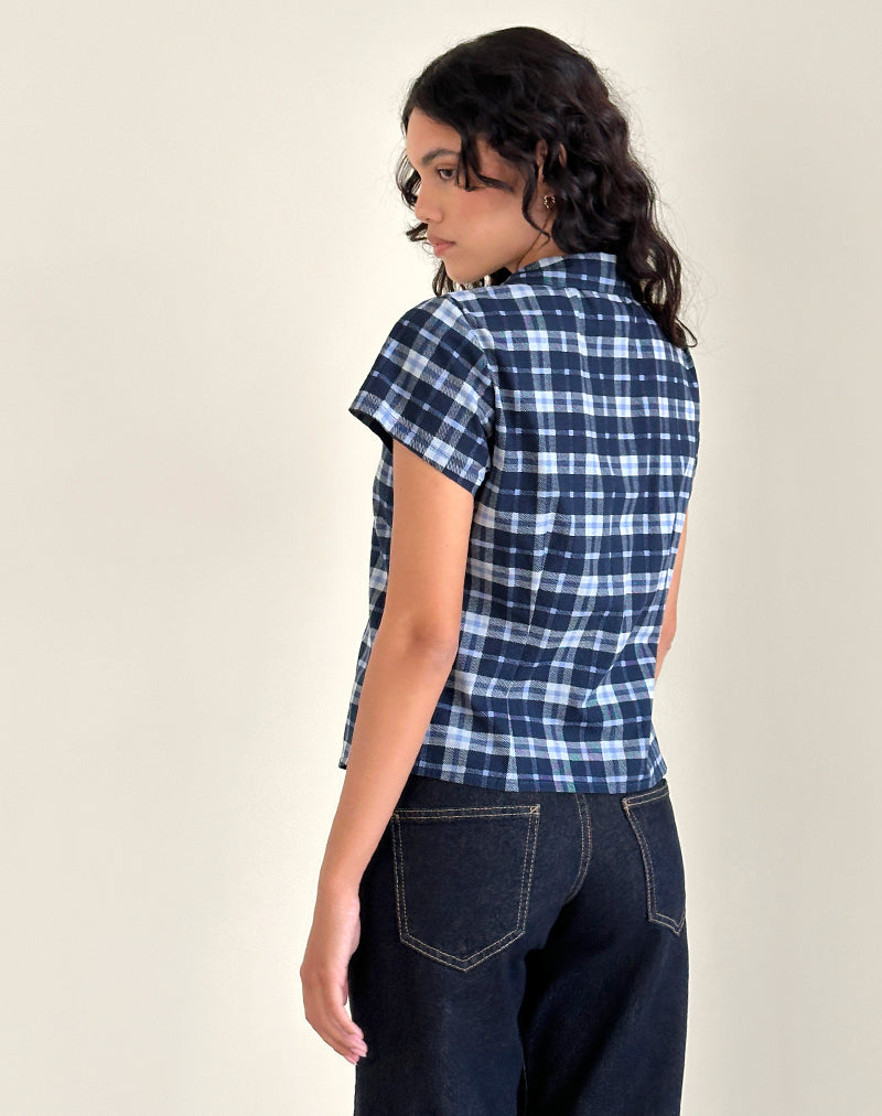Imagen de la camisa Wilman en tartán azul oscuro