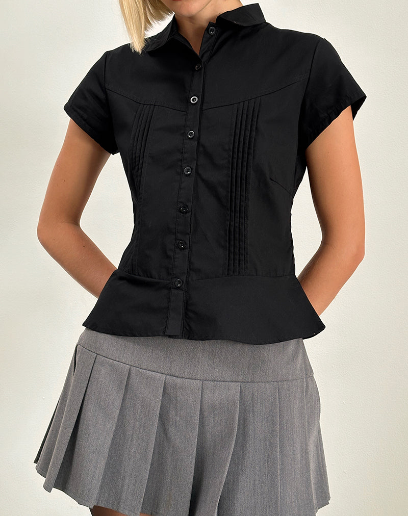 Blusa Wilmot de popelina negra