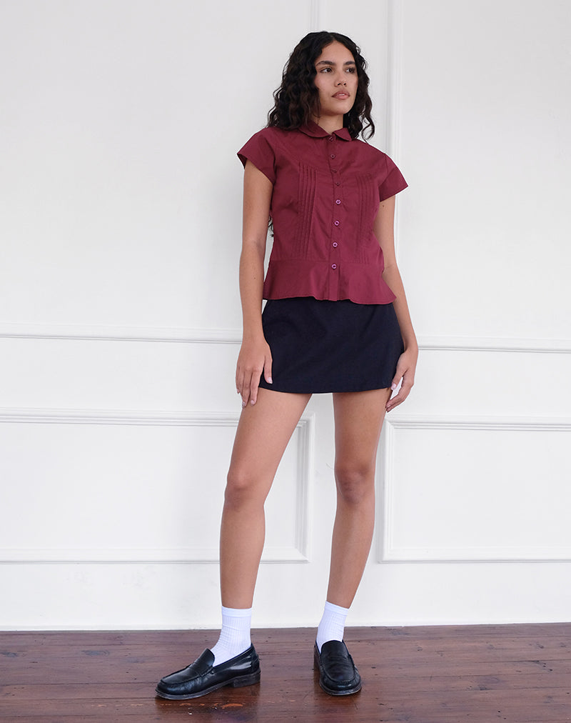 Imagen de la blusa Wilmot de popelina burdeos