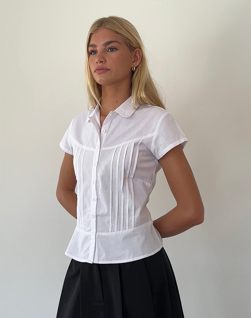 Blusa Wilmot de popelina blanca