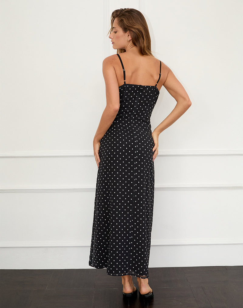 Imagen de Wilonna Maxi Dress in Basic Polka Gasa negra