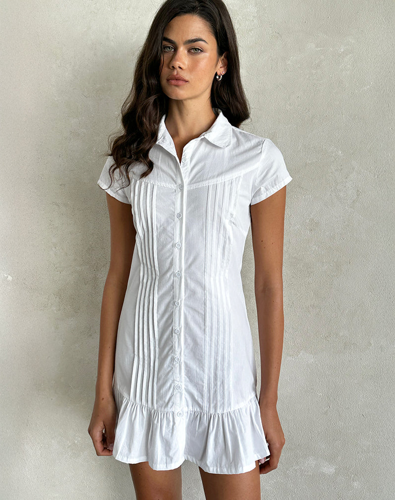 Imagen de Wilsey Vestido Camisero en Popelina Blanco