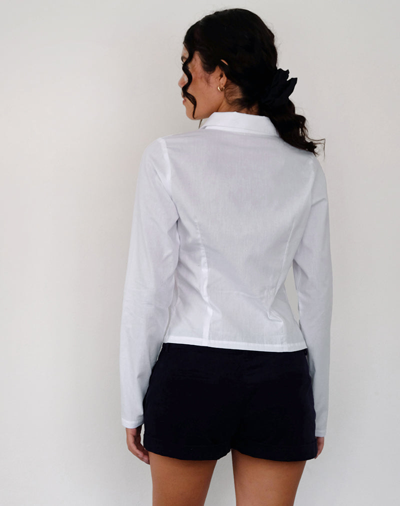 Imagen de la camisa de manga larga Winda de popelina blanca