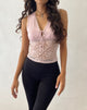 Imagen de Winifred Lace Slinky Mix Top en rosa Lotus