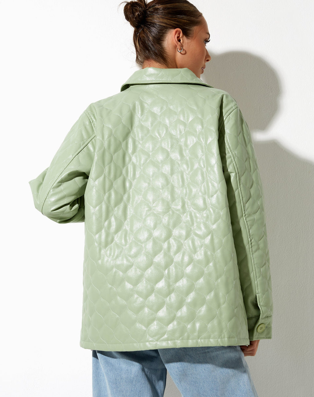 Chaqueta Winka de PU acolchado Menta Pastel