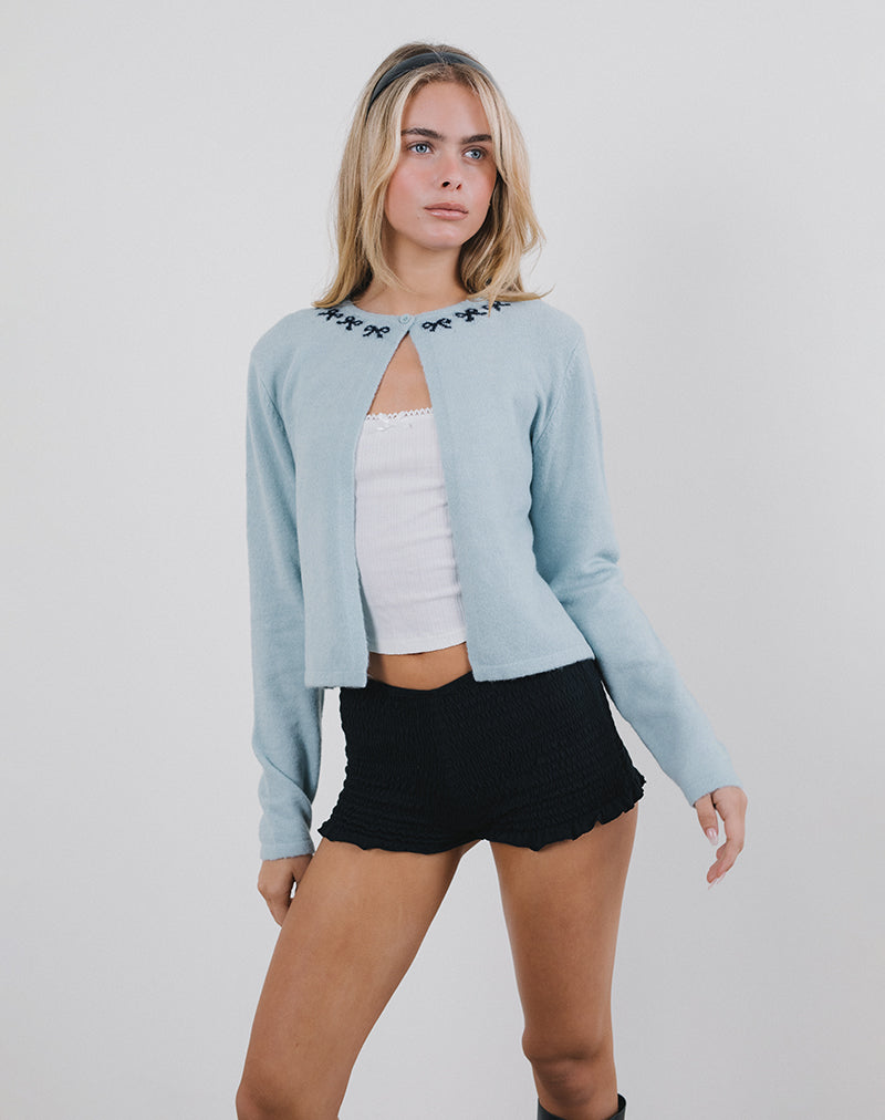 Imagen de Wunara Bow Cardi en azul claro