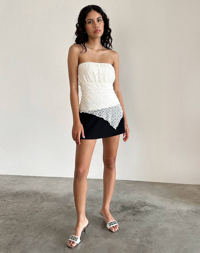 Imagen de Wuni Longline Bandeau Top in Lace Ivory