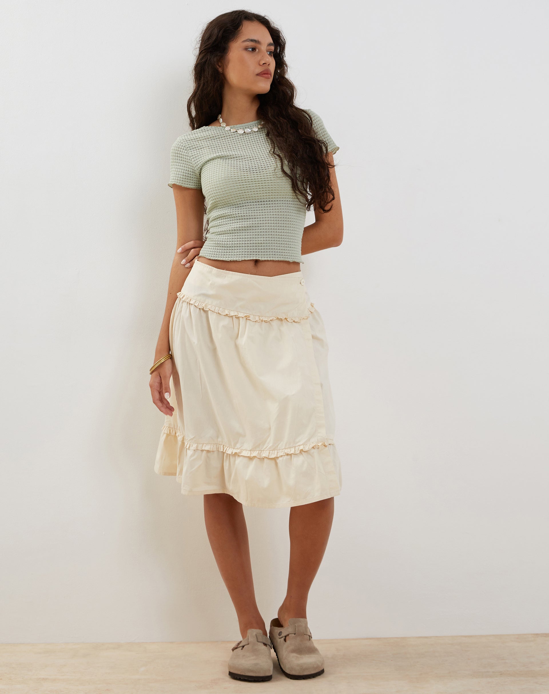 Imagen de Xiwang Crop Top en ganchillo texturizado Sage