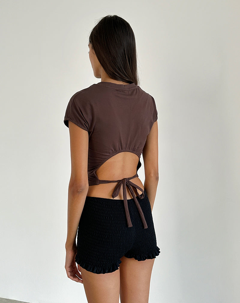 Xiwon Bow Back Top en caoba profunda