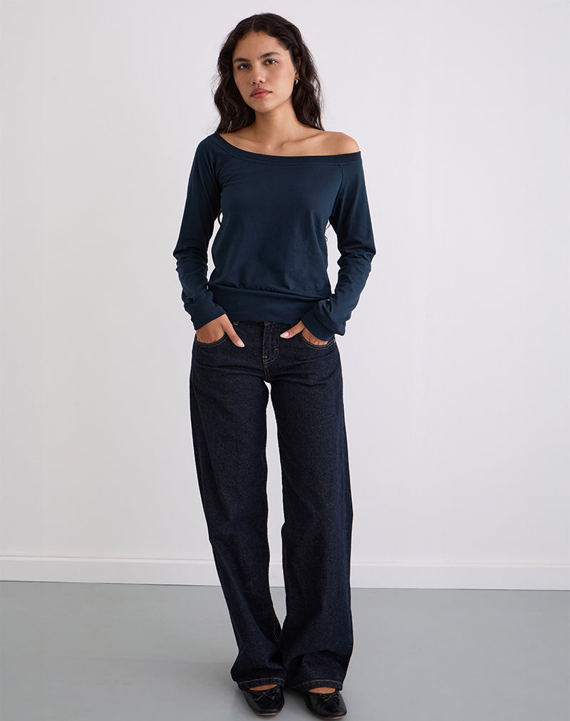 Imagen de Yacin Slouchy Top en Azul Marino