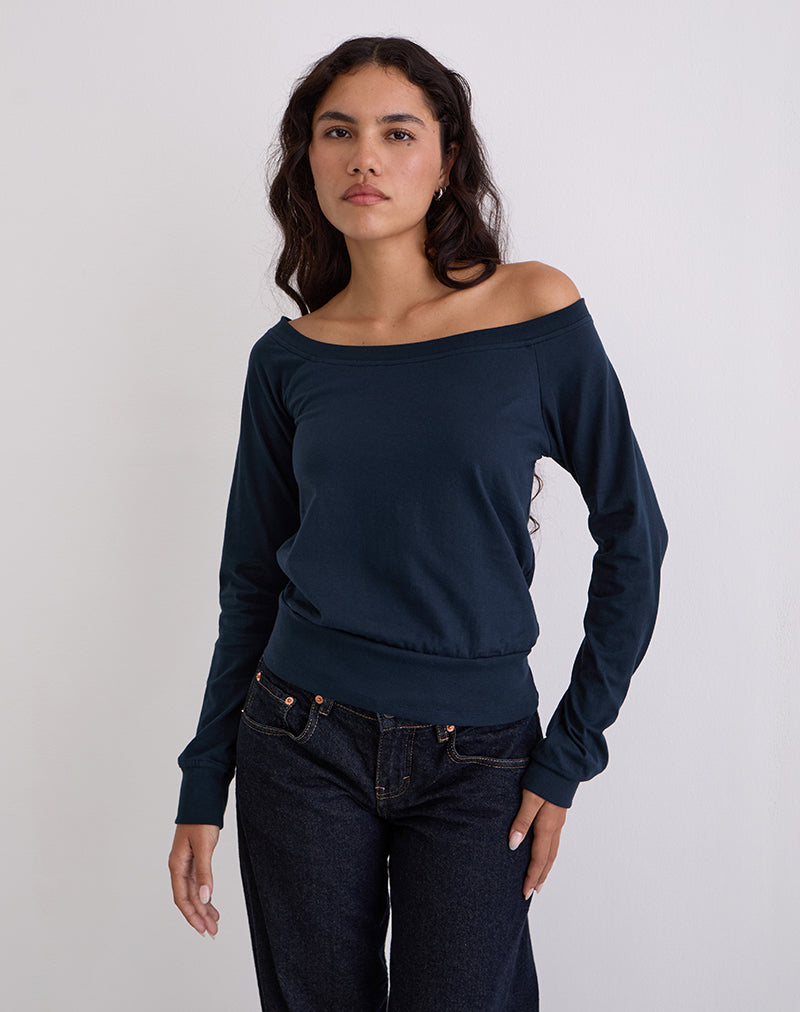Imagen de Yacin Slouchy Top en Azul Marino