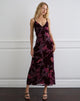 Imagen de Yamira Maxi Dress in Floral Devore Borgoña