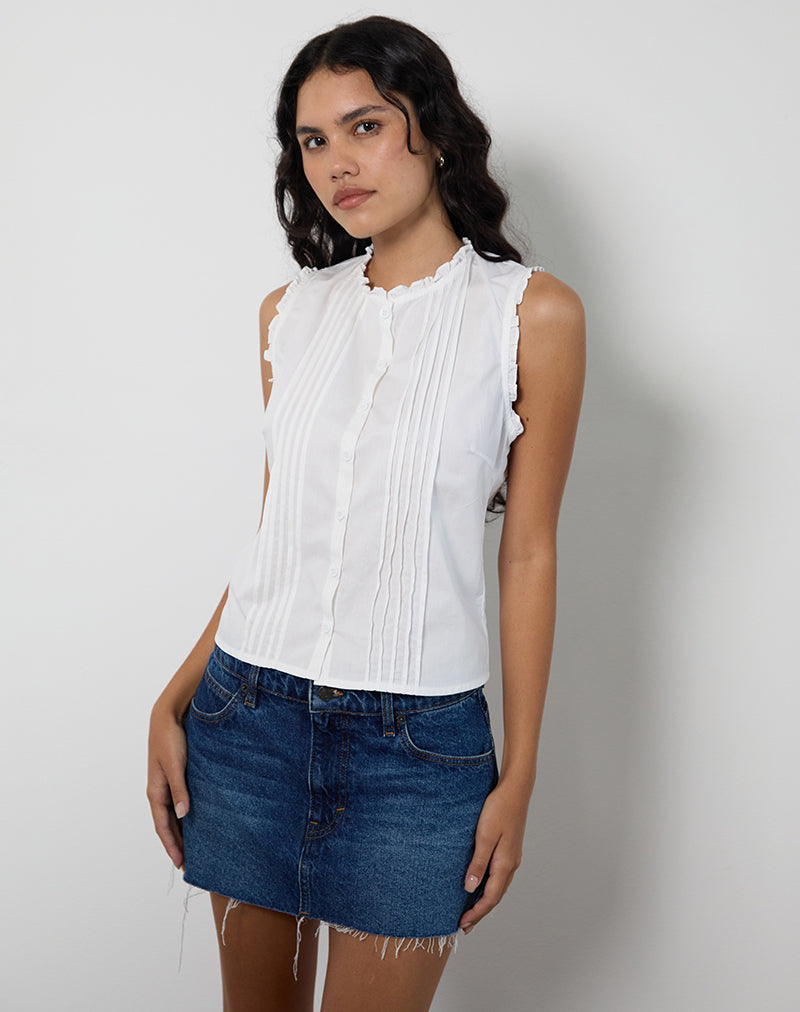 Imagen de la blusa Yara de popelina blanca