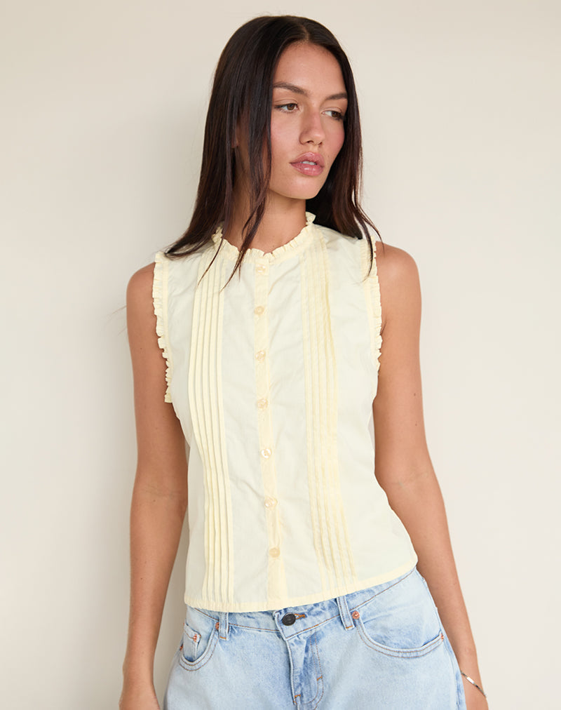 Imagen de la blusa Yara de popelina Limón