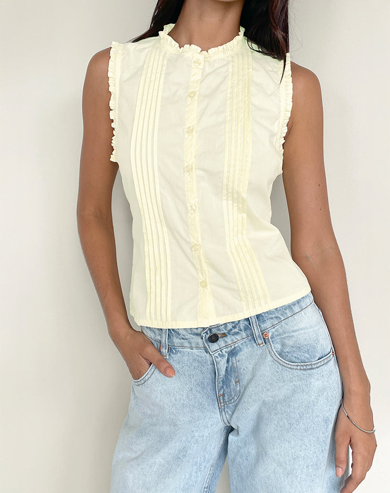 Imagen de la blusa Yara de popelina Limón