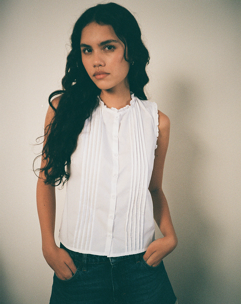 Blusa Yara de popelina blanca