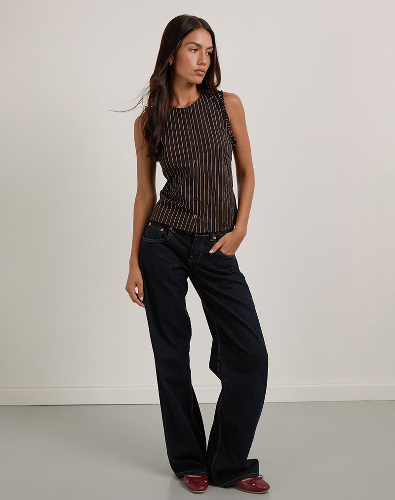 Imagen de Yarala Blusa en Mono Rayas Chocolate