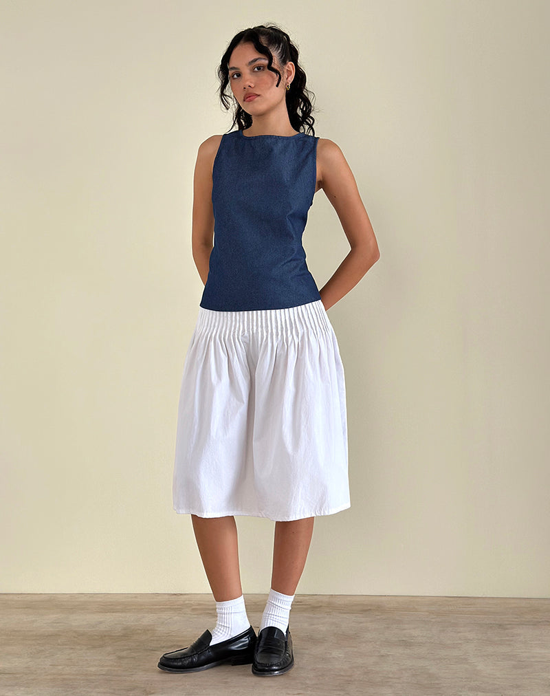 Imagen de Yashia Tie Top en Denim Chambray Indigo